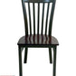 AAA Furniture Vertical Slats 35" Dark Brown Metal Chair with Brown Wood Seat