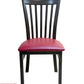 AAA Furniture Vertical Slats 35" Dark Brown Metal Chair with Claret Customer Owned Material Seat