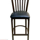 AAA Furniture Vertical Slats 42" Black Metal Bar Stool with Black Customer Owned Material Seat