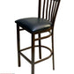 AAA Furniture Vertical Slats 42" Black Metal Bar Stool with Black Customer Owned Material Seat