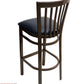 AAA Furniture Vertical Slats 42" Black Metal Bar Stool with Black Customer Owned Material Seat