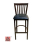 AAA Furniture Vertical Slats 42" Black Metal Bar Stool with Black Grade 4 Vinyl Seat