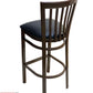 AAA Furniture Vertical Slats 42" Dark Brown Metal Bar Stool with Black Customer Owned Material Seat