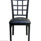 AAA Furniture Window Back 36" Black Metal Chair with Black Customer Owned Material Seat