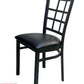 AAA Furniture Window Back 36" Black Metal Chair with Black Customer Owned Material Seat