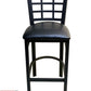 AAA Furniture Window Back 41" Black Metal Bar Stool with Black Customer Owned Material Seat