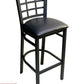 AAA Furniture Window Back 41" Black Metal Bar Stool with Black Customer Owned Material Seat