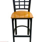 AAA Furniture Window Back 41" Black Metal Bar Stool with Natural Wood Seat