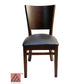 AAA Furniture Wood Back 35" Walnut Wood Chair with Grade 4 Vinyl Seat