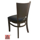 AAA Furniture Wood Back 35" Walnut Wood Chair with Grade 4 Vinyl Seat