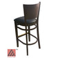 AAA Furniture Wood Back 45" Walnut Bar Stool with Black Vinyl Seat