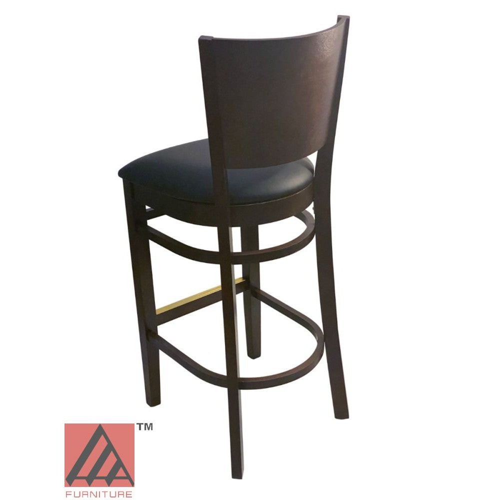 AAA Furniture Wood Back 45" Walnut Bar Stool with Customer Owned Material Seat