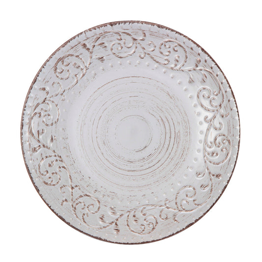 A&B Home 11" Bundle of 267 Rustic Flare Plate Antiqued White Dinner Plate