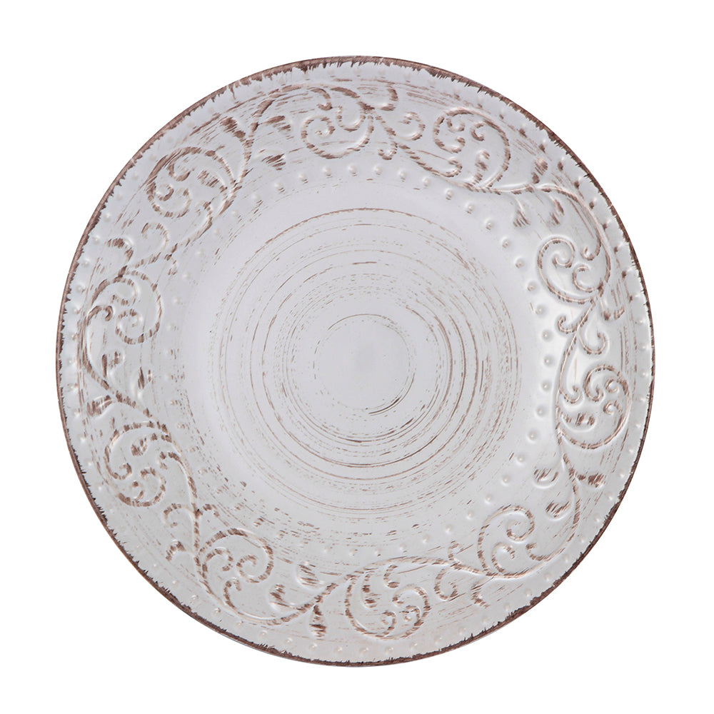 A&B Home 11" Bundle of 396 Rustic Flare Plate Antiqued White Dinner Plate