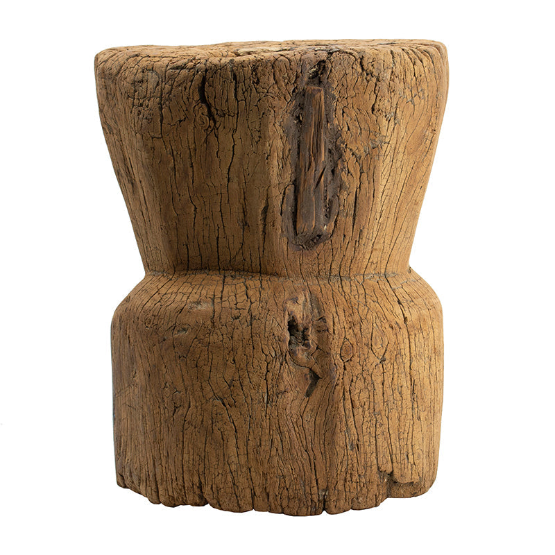 A&B Home 11" x 14" Bundle of 13 Round Wood Antique Design Pedestal Stool