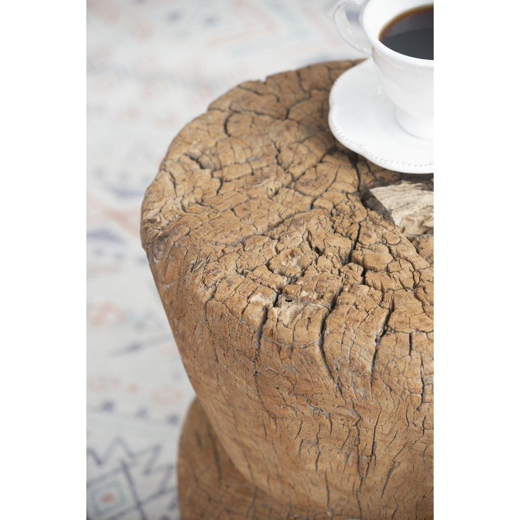 A&B Home 11" x 14" Bundle of 15 Round Wood Antique Design Pedestal Stool