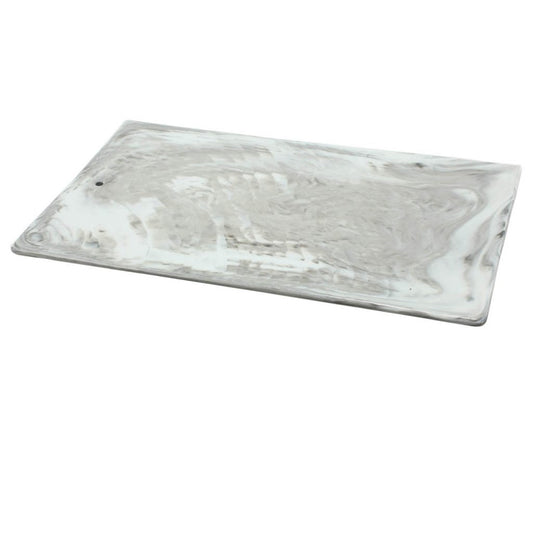 A&B Home 11" x 6" Bundle of 149 Whirl White Ceramic Cheese Board