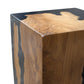 A&B Home 12" x 16" Bundle of 6 Square Brown and Black Rugged Design Pedestal Stool