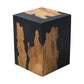 A&B Home 12" x 16" Bundle of 6 Square Brown and Black Rugged Design Pedestal Stool