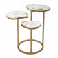 A&B Home 12" x 18" Gold Frame With 3 Round Tabletops Side Table