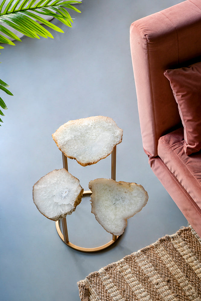 A&B Home 12" x 18" Gold Frame With 3 Round Tabletops Side Table