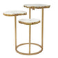 A&B Home 12" x 18" Gold Frame With 3 Round Tabletops Side Table