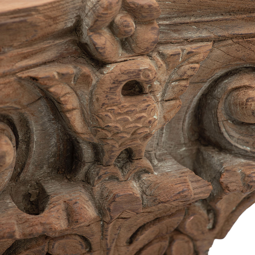 A&B Home 12" x 19" Bundle of 10 Square Wood and Gray Carved Design Pedestal Stool