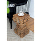 A&B Home 12" x 19" Bundle of 10 Square Wood and Gray Carved Design Pedestal Stool
