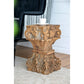 A&B Home 12" x 19" Bundle of 10 Square Wood and Gray Carved Design Pedestal Stool
