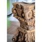 A&B Home 12" x 19" Bundle of 10 Square Wood and Gray Carved Design Pedestal Stool