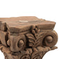 A&B Home 12" x 19" Bundle of 10 Square Wood and Gray Carved Design Pedestal Stool
