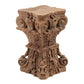 A&B Home 12" x 19" Bundle of 10 Square Wood and Gray Carved Design Pedestal Stool