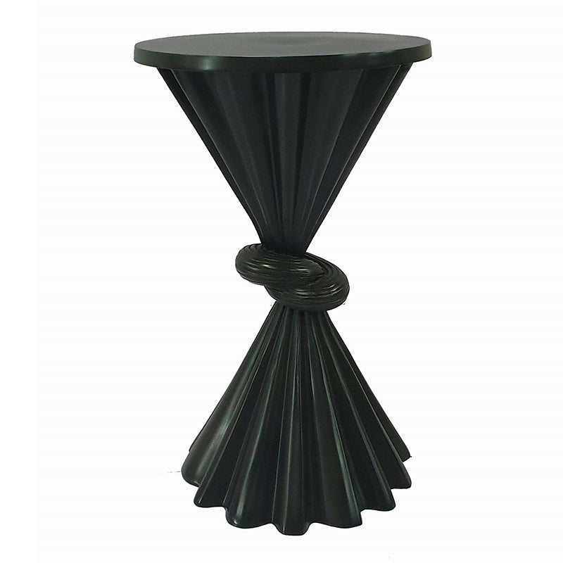A&B Home 12" x 19" Bundle of 8 Round Black Knotted Design Side Table