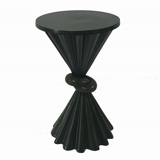 A&B Home 12" x 19" Bundle of 8 Round Black Knotted Design Side Table