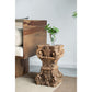 A&B Home 12" x 19" Bundle of 9 Square Wood and Gray Carved Design Pedestal Stool