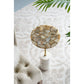 A&B Home 12" x 24" Bundle of 8 Round Gold Agate Brass Side Table With Cylindrical Marble Base