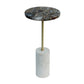 A&B Home 12" x 24" Bundle of 9 Black Agate Brass Side Table With Cylindrical Marble Base