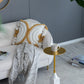 A&B Home 12" x 25" Bundle of 20 Round Gold Tabletop With White Marble Base End Table