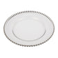 A&B Home 13" Bundle of 115 Round Silver Beaded Rim Glass Charging Plate