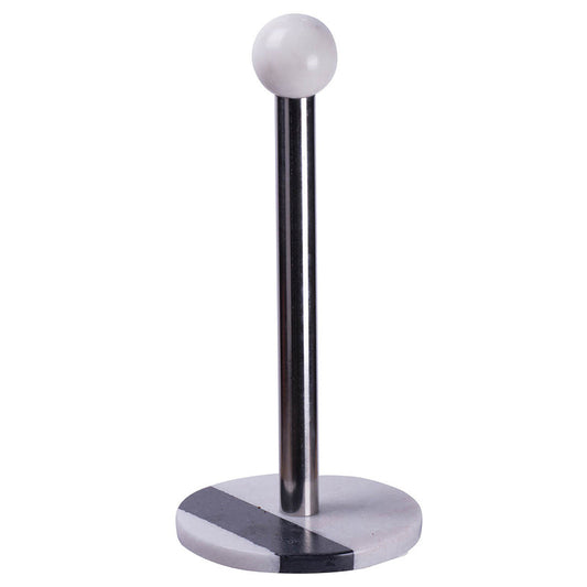 A&B Home 13" Bundle of 57 Black and White Monochrome Marble Paper Towel Holder