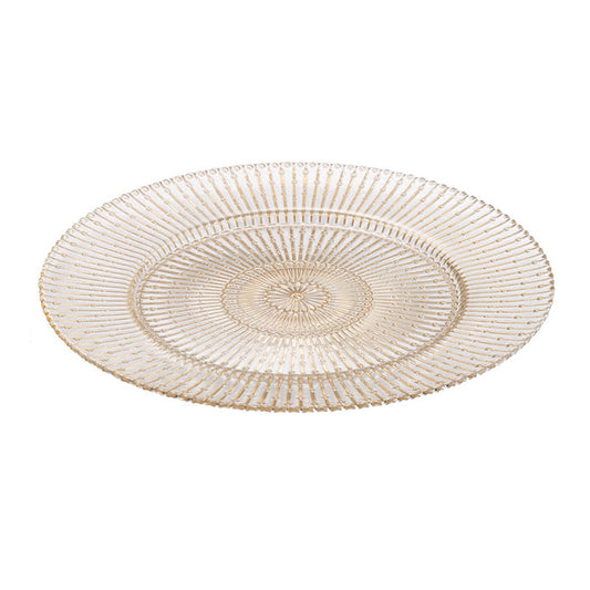 A&B Home 13" Bundle of 86 Junia Imperial Round Gold Clear Glass Decorative Plate
