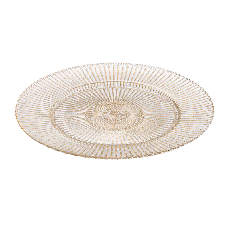 A&B Home 13" Bundle of 86 Junia Imperial Round Gold Clear Glass Decorative Plate