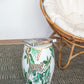 A&B Home 13" x 18" Bundle of 17 Round White Jungle Design Pedestal Stool