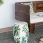 A&B Home 13" x 18" Bundle of 17 Round White Jungle Design Pedestal Stool