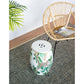 A&B Home 13" x 18" Bundle of 18 Round White Jungle Design Pedestal Stool
