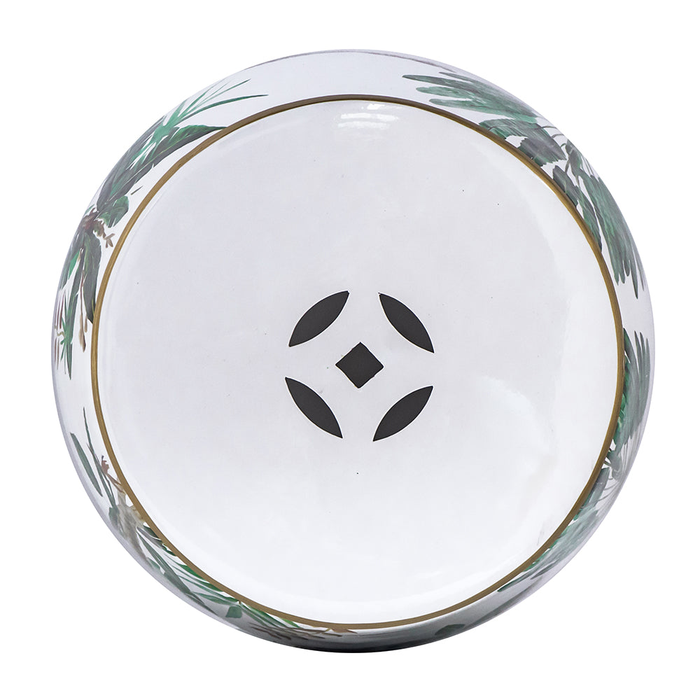 A&B Home 13" x 18" Bundle of 18 Round White Jungle Design Pedestal Stool