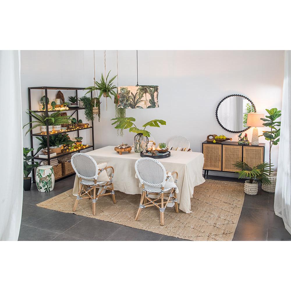 A&B Home 13" x 18" Bundle of 18 Round White Jungle Design Pedestal Stool