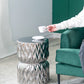 A&B Home 13" x 18" Bundle of 21 Round Silver Versatile Design Pedestal Stool