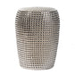 A&B Home 13" x 18" Bundle of 24 Round Silver Ceramic Glittering Design Pedestal Stool