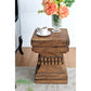 A&B Home 13" x 20" Bundle of 10 Organic Brown Carved Wooden Pillar Stool